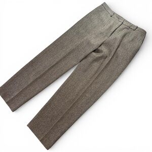 Talbots Women’s Wool Herringbone Trousers Size 12 Brown Tan Classic Fit